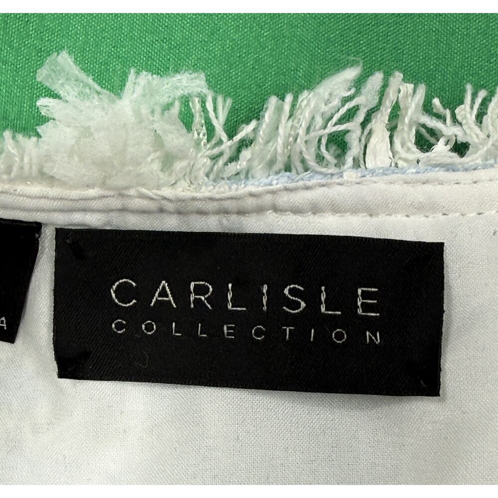 Carlisle Collection white & blue tweed short sleeve Old Money dress Size 0 - Picture 3 of 12